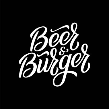 Bira ve burger pub amblemi. Vektör çizim