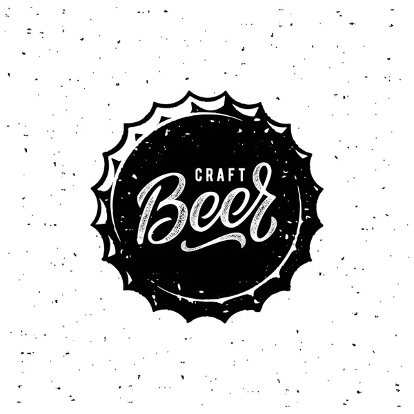 Beer Cap White Grunge Style. Ilustración vectorial — Vector de stock