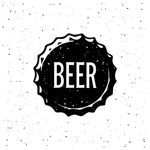 Casquette de bière blanc style Grunge. Illustration vectorielle — Image vectorielle