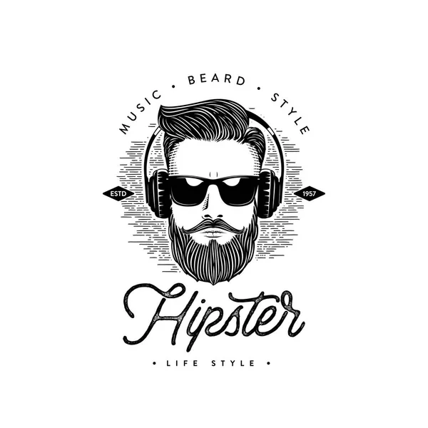 Mann mit Hipster-Bart. Vektorillustration — Stockvektor