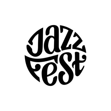 Caz Festivali yazı daire Beyaz vektör çizim