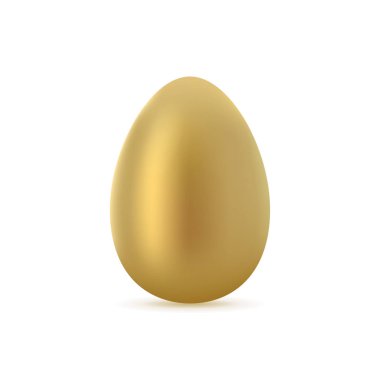 Altın tavuk yumurta 3d vektör illüstrasyon izole