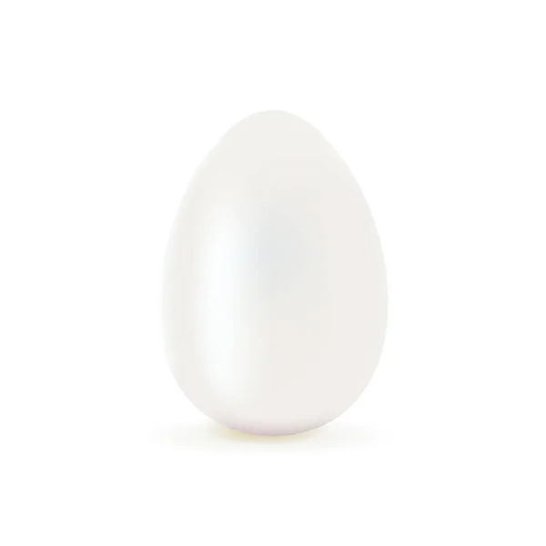 White Chicken Egg Isolated 3D Vector Illustration — Stock Vector