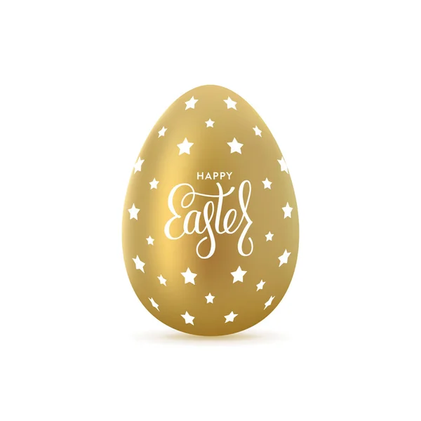 Ostern auf goldenem Ei Schriftzug Vektor Illustration — Stockvektor