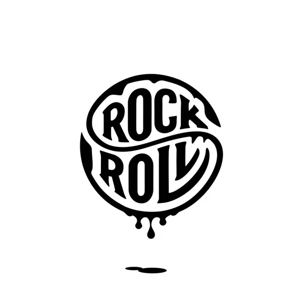 Letras de círculo de rock and roll con tinta blanca — Archivo Imágenes Vectoriales