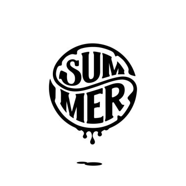 Yaz daire harflerle beyaz mürekkep vektör çizim ile