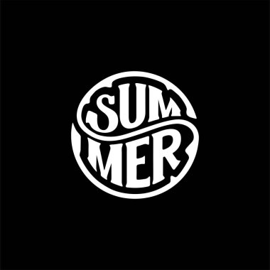 Yaz daire harflerle siyah vektör çizim