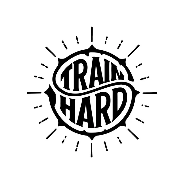 Train harde cirkel belettering met stralen vector illustratie — Stockvector