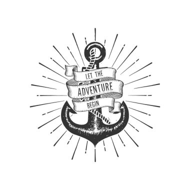 Macera Anchor Vector illüstrasyon ile başlasın