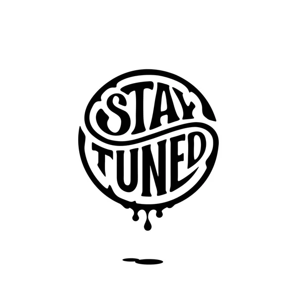 Stay tuned atrament biały okrąg ilustracja. — Wektor stockowy