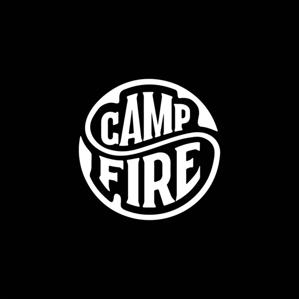 Lettering cerchio Campfire su nero illustrazione vettoriale . — Vettoriale Stock