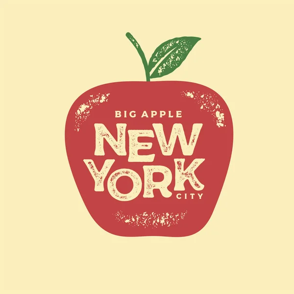 New York Big Apple röd Print vektor illustration — Stock vektor