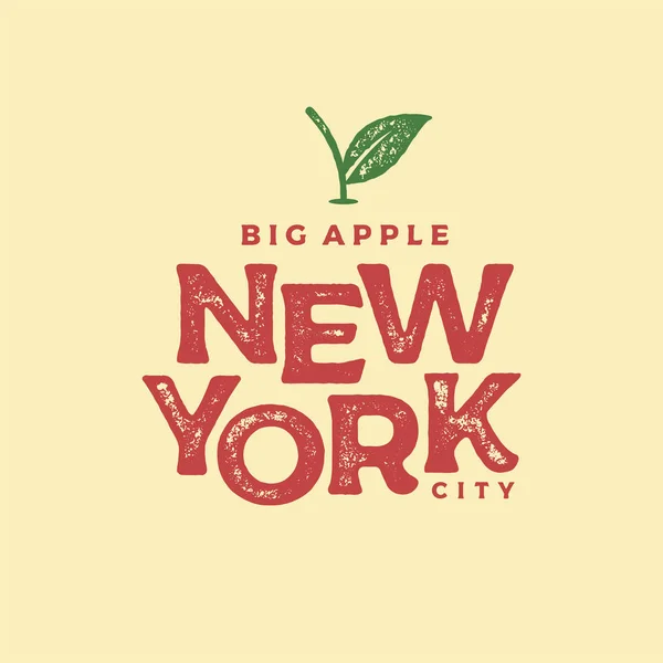 New York big apple print color Vector illustration — Stock Vector