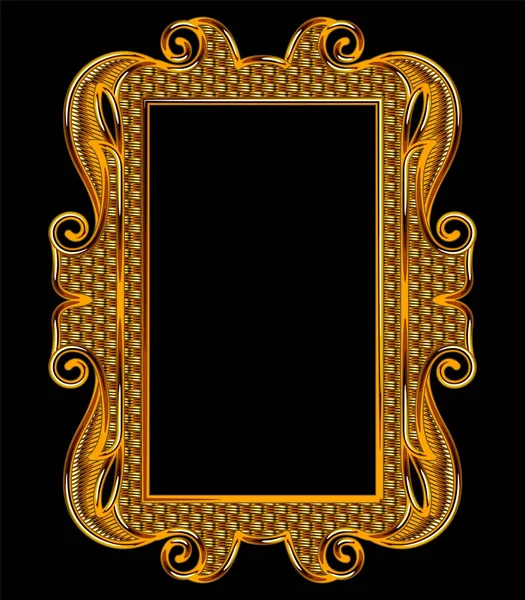 Medieval Goldwork Embroidery Vector Frame. — Stock Vector