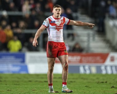 St. Helens 'ten Jack Welsby, 1 Mart 202' de St Helens - Leigh Leopards maçında takım arkadaşlarına talimat verdi.