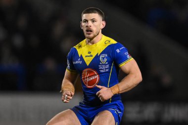 Warrington Wolves 'dan Danny Walker Betfred Süper Lig 3. raundunda Warrington Wolves Castleford Tigers' a karşı Halliwell Jones Stadyumu, Warrington, İngiltere, 1 Mart 202