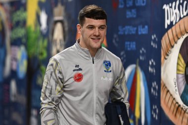 Warrington Wolves 'tan Josh Thewlis, 1 Mart 202' de Warrington, İngiltere 'deki Halliwell Jones Stadyumu' nda oynanan Warrington Wolves - Castleford Tigers maçında geldi.