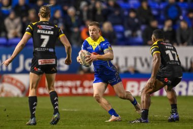 Warrington Wolves 'tan Matt Dufty 3. Betfred Süper Lig karşılaşmasında Warrington Wolves Castleford Tigers' a karşı Halliwell Jones Stadyumu, Warrington, İngiltere, 1 Mart 202