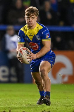 Warrington Kurtları 'ndan Leon Hayes, 1 Mart 202' de İngiltere 'nin Warrington şehrindeki Halliwell Jones Stadyumu' nda oynanan Warrington Wolves-Castleford Tigers maçında 3.
