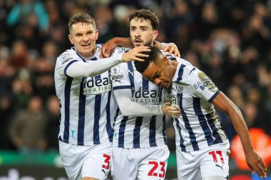 Grady Diangana of West Bromwich Albion celebrates his goal to make it 2-0 during the Sky Bet Championship match West Bromwich Albion vs Coventry City at The Hawthorns, West Bromwich, United Kingdom, 1st March 202 clipart
