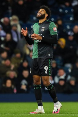 Ellis Simms of Coventry City reacts to a missed chance during the Sky Bet Championship match West Bromwich Albion vs Coventry City at The Hawthorns, West Bromwich, United Kingdom, 1st March 202 clipart