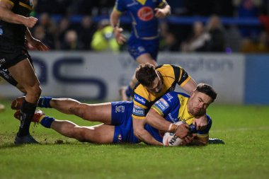Warrington Wolves 'tan Joe Philbin, 1 Mart 202' de Warrington, İngiltere 'deki Halliwell Jones Stadyumu' nda Warrington Wolves Castleford Tigers 'a karşı oynadığı 3.