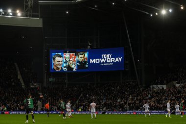 Fans hold a minutes applause in support of former West Bromwich Albion manager Tony Mowbray during the Sky Bet Championship match West Bromwich Albion vs Coventry City at The Hawthorns, West Bromwich, United Kingdom, 1st March 202 clipart