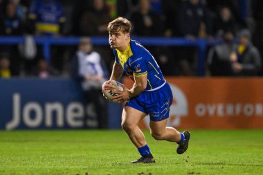 Warrington Wolves 'tan Leon Hayes, 1 Mart 202' de Warrington, Warrington 'da oynanan Warrington Wolves - Castleford Tigers maçında sahada.