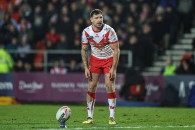 St. Helens 'den Mark Percival, 1 Mart 202' de St Helens 'e karşı Leopards' ın oynadığı Betfred Süper Lig 3. Raundu 'nda gol için dönüyor.