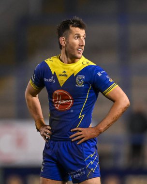 Warrington Wolves 'tan Stefan Ratchford 3. Betfred Süper Lig karşılaşmasında Warrington Wolves Castleford Tigers' a karşı Halliwell Jones Stadyumu, Warrington, İngiltere, 1 Mart 202