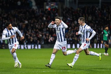 West Bromwich Albion takımından Mikey Johnston, 1 Mart 202 'de West Bromwich Albion' a karşı Coventry City 'de oynanan Sky Bet Şampiyonası' nda 1-0 'lık galibiyet golünü kutluyor.