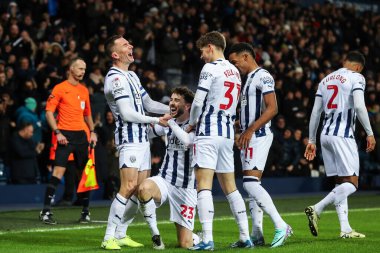 West Bromwich Albion takımından Mikey Johnston, 1 Mart 202 'de West Bromwich Albion' a karşı Coventry City 'de oynanan Sky Bet Şampiyonası' nda 1-0 'lık galibiyet golünü kutluyor.