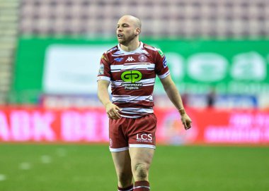 Wigan Warriors 'dan Liam Marshall, 3. Betfred Süper Lig karşılaşmasında Wigan Warriors, Huddersfield Giants' a karşı DW Stadyumu, Wigan, İngiltere, 1 Mart 202