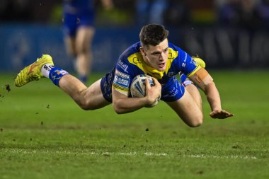 Warrington Wolves takımından Josh Thewlis, 1 Mart 202 'de Warrington, Warrington' da oynanan Betfred Süper Lig 3. Raundunda Warrington Wolves Castleford Tigers 'a karşı oynuyor.
