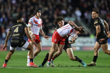 St. Helens 'ten Jack Welsby, 1 Mart 202' de St Helens 'e karşı Leopar Leopards' lı Robbie Mulhern tarafından oynanan 3. Betfred Süper Lig karşılaşmasında elendi.