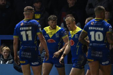Warrington Wolves 'tan Matty Ashton, 1 Mart 202' de İngiltere 'nin Warrington kentinde oynanan Betfred Süper Lig 3. tur karşılaşmasında Warrington Wolves Castleford Tigers' a karşı oynadığı maçı kutluyor.
