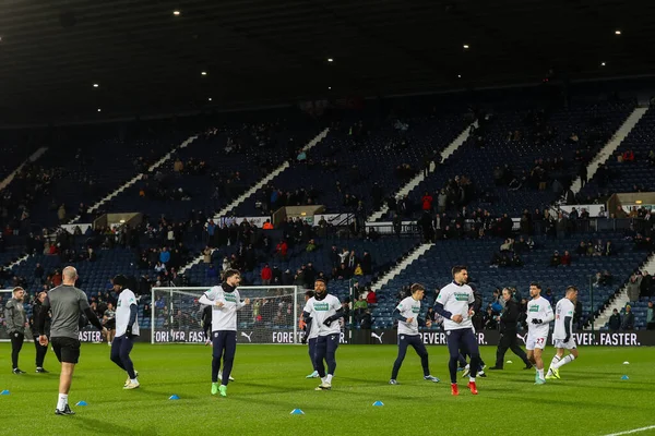 West Bromwich Albion Spillere Førkampen Varmes Opp Foran Sky Bet – stockfoto