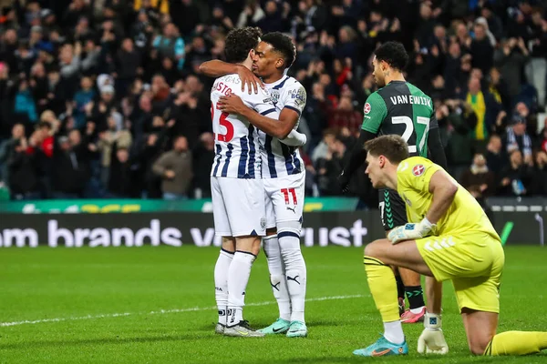 Grady Diangana Von West Bromwich Albion Feiert Sein Tor Zum — Stockfoto