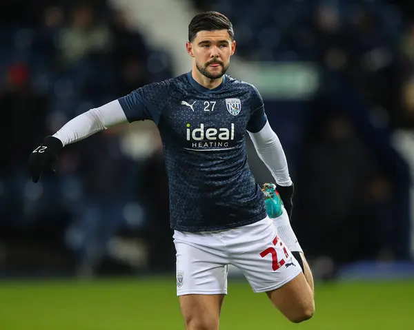 Alex Mowatt West Bromwich Albion Pendant Échauffement Avant Match Sky — Photo