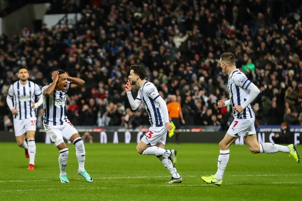 Mikey Johnston West Bromwich Albion Celebra Suo Gol Durante Match — Foto Stock