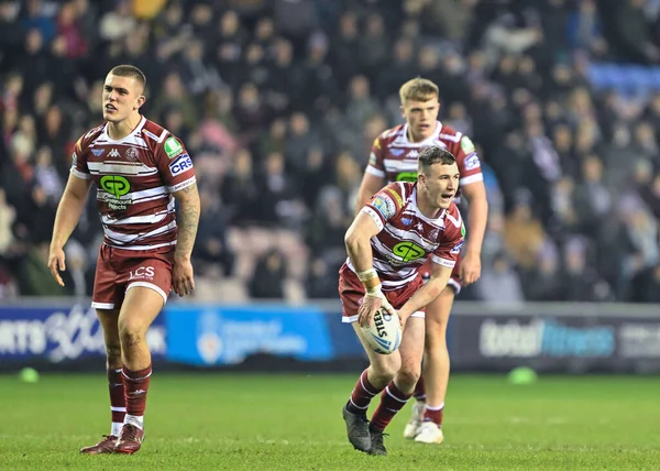 Harry Smith Wigan Warriors Passa Bola Durante Betfred Super League — Fotografia de Stock