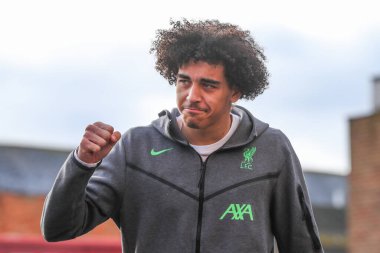 Liverpool 'dan Jayden Danns, İngiltere' nin Nottingham Forest-Liverpool maçı öncesinde 2 Mart 202 'de İngiltere' nin Nottingham City Ground kentinde geldi.