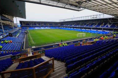 Premier League maçı öncesinde stadyumun içinde Everton, West Ham United 'a karşı Goodison Park, Liverpool, 2 Mart 202
