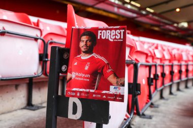Nottingham Ormanı 'ndan Morgan Gibbs-White, Premier League maçı öncesinde Nottingham Forest Liverpool' a karşı 2 Mart 2024 'te Nottingham, İngiltere' deki City Ground 'da oynanacak maç programının ön kapağında yer aldı.