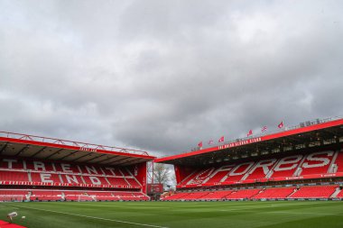 Nottingham Forest 'ın yuvası olan City Ground' un genel görünümü, Premier League karşılaşması öncesinde Nottingham Forest Liverpool 'a karşı City Ground, Nottingham, İngiltere, 2 Mart 202