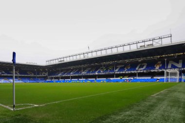 Premier League maçı öncesinde stadyumun içinde Everton, West Ham United 'a karşı Goodison Park, Liverpool, 2 Mart 202