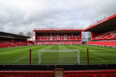 Nottingham Forest 'ın yuvası olan City Ground' un genel görünümü, Premier League karşılaşması öncesinde Nottingham Forest Liverpool 'a karşı City Ground, Nottingham, İngiltere, 2 Mart 202