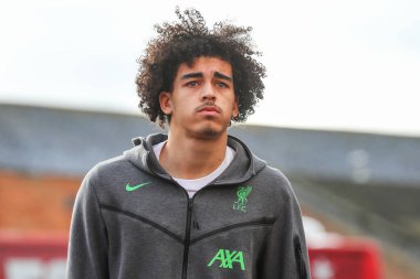 Liverpool 'dan Jayden Danns, İngiltere' nin Nottingham Forest-Liverpool maçı öncesinde 2 Mart 202 'de İngiltere' nin Nottingham City Ground kentinde geldi.