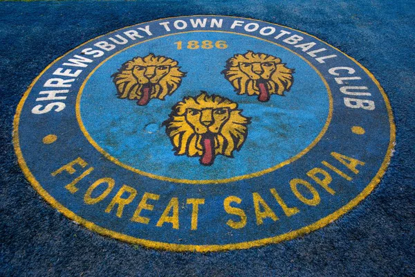 Shrewsbury Town Logo Voor Sky Bet League Match Shrewsbury Town — Stockfoto