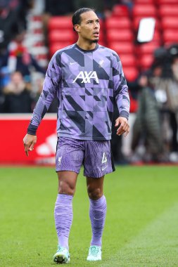 Virgil van Dijk of Liverpool during the pre-game warm up ahead of the Premier League match Nottingham Forest vs Liverpool at City Ground, Nottingham, United Kingdom, 2nd March 202 clipart